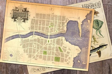 Innsmouth Fish & Map A3 Prints pair | Etsy