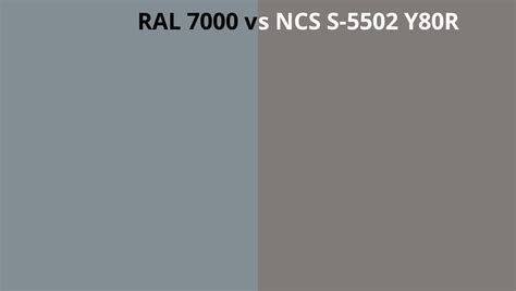 Ral 7000 Vs Ncs S 5502 Y80r Ral Colour Chart Uk