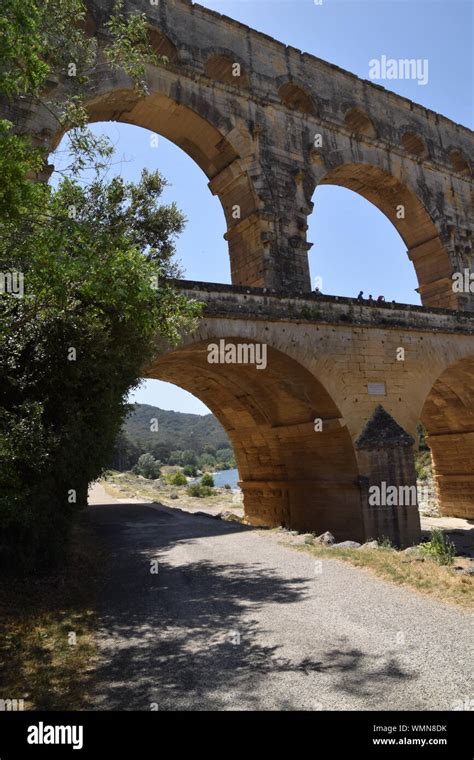 Ancient Roman Aqueduct Pont Du Gard Southern France Stock Photo Alamy