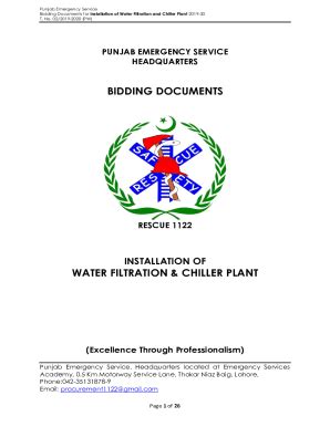 Fillable Online Bidding Documents Water Filtration Chiller Fax