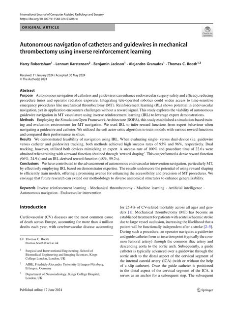 PDF Autonomous Navigation Of Catheters And Guidewires In Mechanical