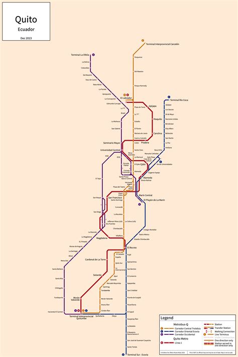 Metro Route Atlas - Quito, Pichincha, Ecuador | San Francisco de Quito, Pichincha, Ecuador