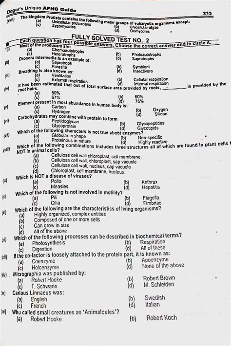 Pak Army Afns Test Sample Paper Pattern Syllabus Preparation Mcqs