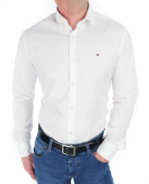 KOSZULA TOMMY HILFIGER SLIM FIT GŁADKA BIAŁA M 14704098705 Allegro pl