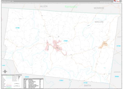 Macon County, TN Zip Code Map - Premium