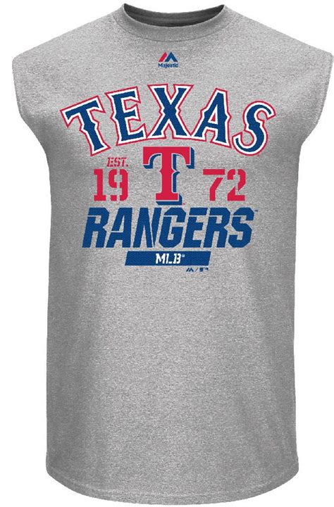 Texas Rangers Mens Grey Flawless Victory Sleeveless Sleeve Tee Shirt By