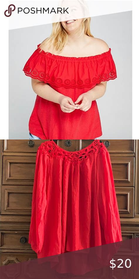 Eyelet Off The Shoulder Swing Tee Swing Tee Off The Shoulder Off