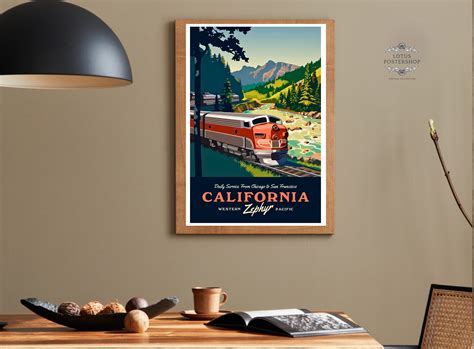 Train Travel Posters, Vintage Railway Art, Retro Wall Decor, Nostalgic ...