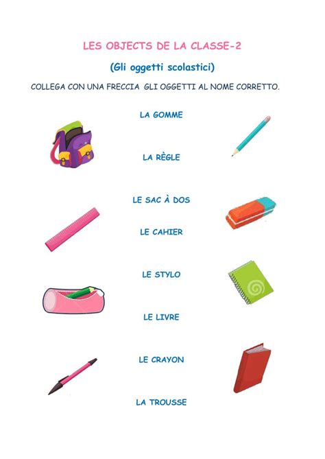 Les Objects De La Classe Worksheet French Worksheets French Teaching