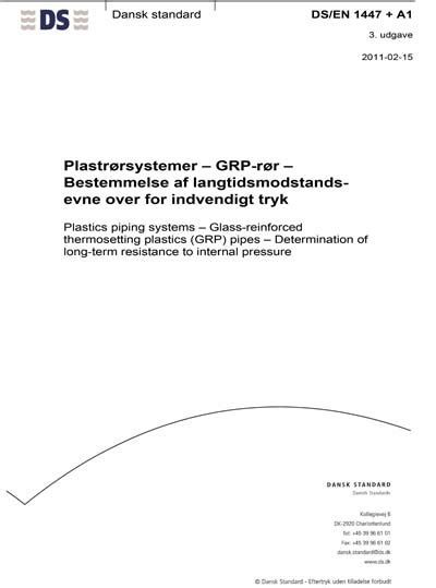 DS EN 1447 A1 2011 Plastics Piping Systems Glass Reinforced