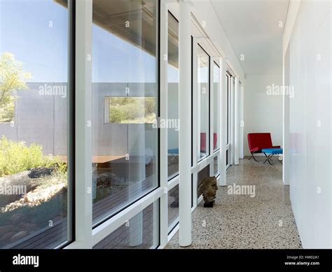 Corridor With View To Garden Desert House Alice Springs Australia Architect Dunn Hillam