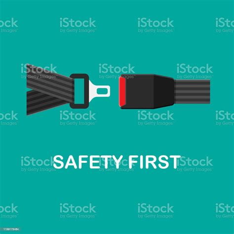 Vector Seat Belt Or Safety Equipment For Car And Plane Stock