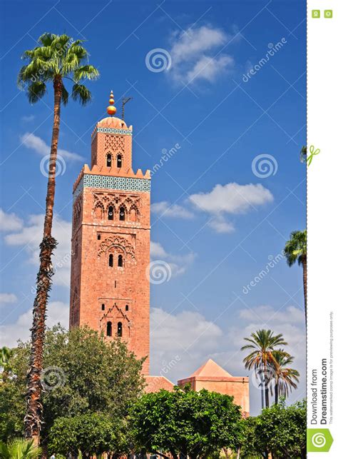 Mezquita De Koutoubia En El Cuarto De Medina Del Sudoeste De Marrakesh