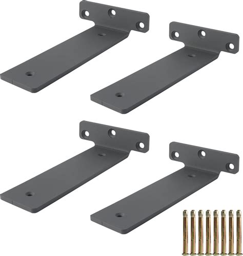 Ovov 4 Pack Shelf Bracket 8 Inch Black L Brackets For Shelves 55 Mm Thick Heavy