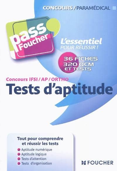 Livre Tests D Aptitudes Concours Ifsi Ap Ortho Crit Par Val Rie