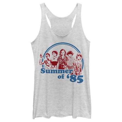 Womens Stranger Things Retro Summer Of 85 Racerback Tank Top White