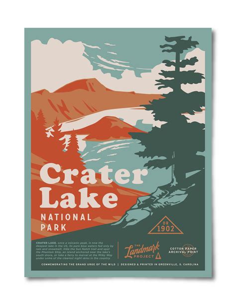 Crater Lake National Park Poster By Landmark Project Dweller