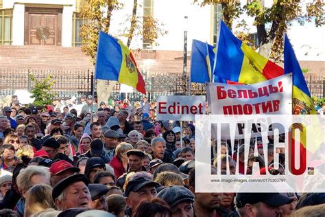 Chisinau Moldova October 2 2022 People Stage A Protest In A Street