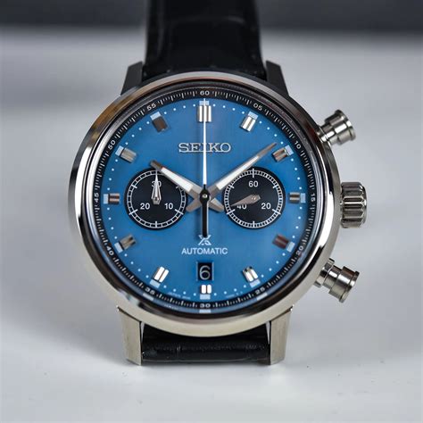 Seiko Speedtimer SBEC011 SRQ039J1 Automatic Blue Panda-Style Dial ...