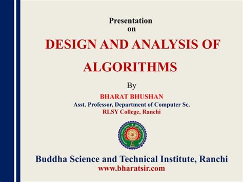 Design And Analysis Of Algorithms Ppt