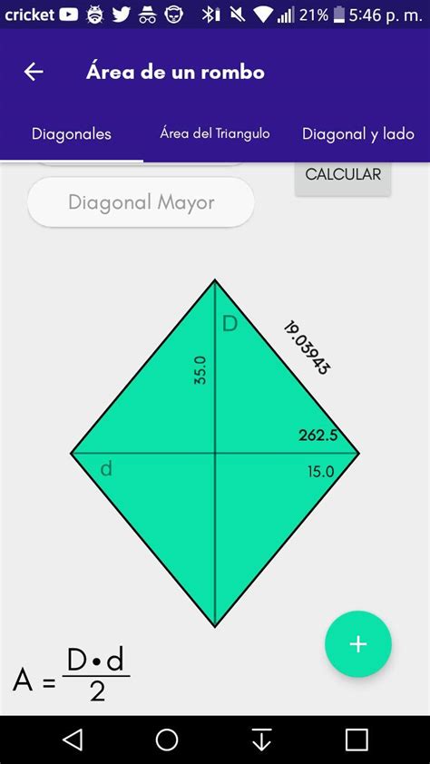 La Diagonal Mayor De Un Rombo Excede En 20 Cm A La Diagonal Menor Si