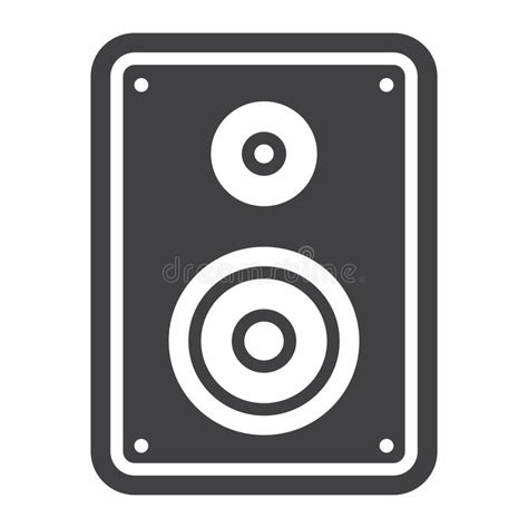 Icono Sólido Sonido Y Altavoz Del Monitor Audio Ilustración Del Vector