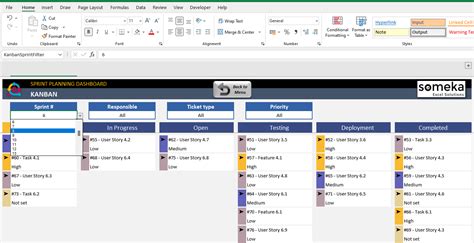 Sprint Planning Excel Template Agile Planning And Scrum Board