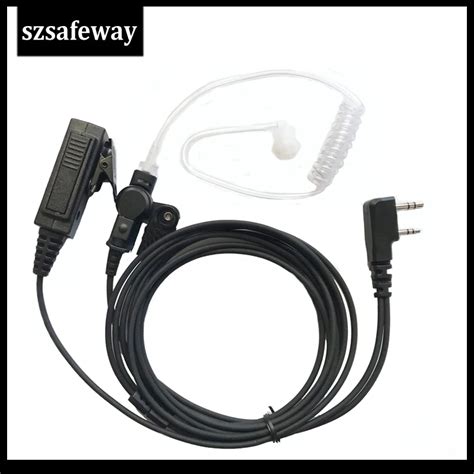 2 Wire Two Way Radio Surveillance Kit Earpiece Acoustic Tube Earphone