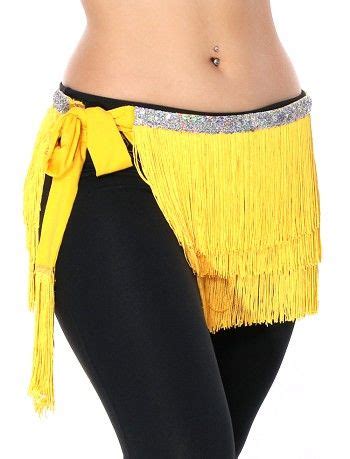 Endless Fringe Yellow Hip Scarf At Bellydance Hip Scarves Hips