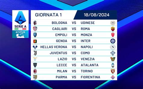 Calendario Serie A Le Partite Della Prima Giornata Del Campionato 2024