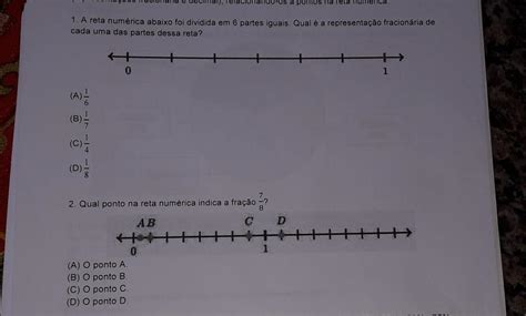 1 A reta numérica abaixo foi dividida em 6 partes iguais Qual é a