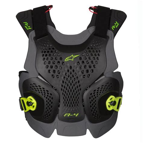 Alpinestars Brustpanzer A 4 Max Schwarz Anthrazit Gelb Fluo Maciag