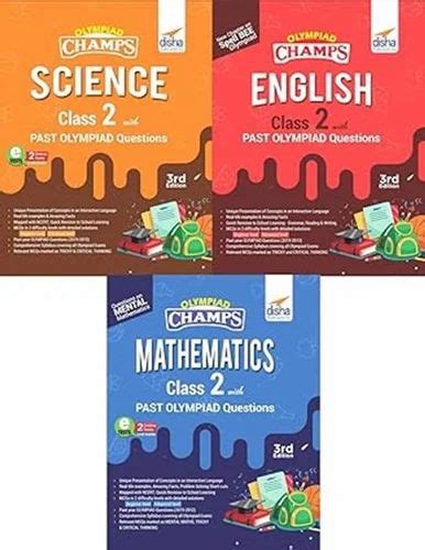 Olympiad Champs Science Mathematics English Class 2 Set Of 3 Books