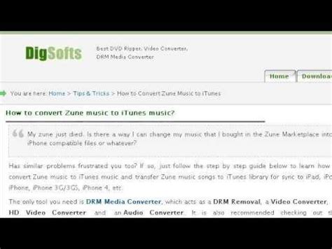 How To Convert Itunes Music To Zune Youtube