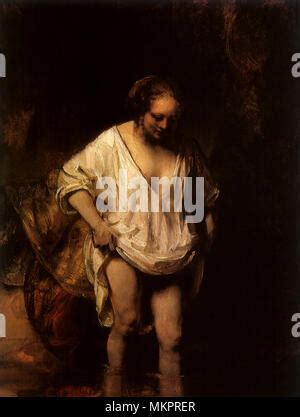 Rembrandt Hendrickje Bathing In A River Stock Photo Alamy