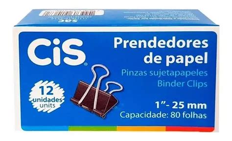 PRENDEDOR DE PAPEL 25MM PRETO CIS UND Papelmax Papelaria