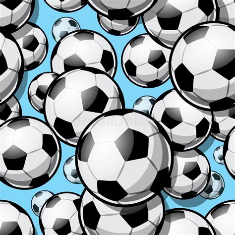 Seamless Vector Pattern With Football Soccer Balls Stock Vector