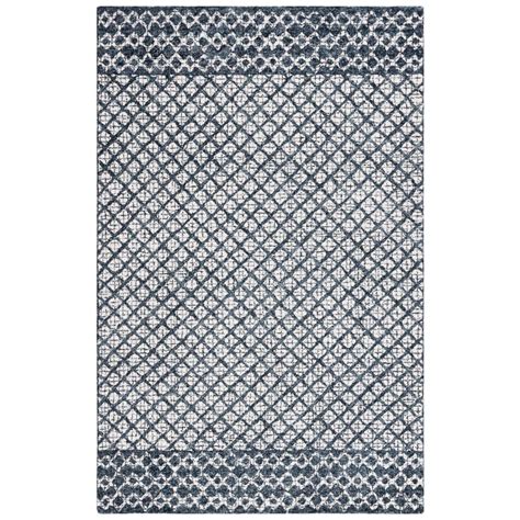 SAFAVIEH Abstract Ivory Navy 4 Ft X 6 Ft Geometric Distressed Area