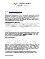 COMM104012 Supplemental Syllabus 2 Docx Online Supplemental Syllabus