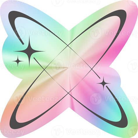 Y K Holographic Sticker Cosmic Orbit Stars Png