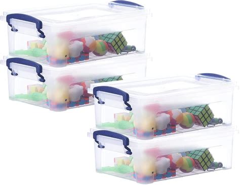 Superio Clear Plastic Storage Bins With Lids 2 Quart 2 Pack