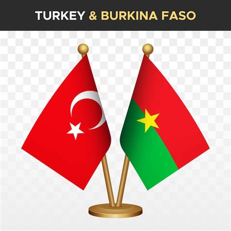 Premium Vector Turkey Vs Burkina Faso Flags 3d Standing Desk Flags