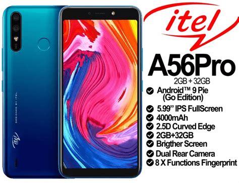 Itel A56 Dual Sim 16gb Rom 1gb Ram 599″ 4000mah Fingerprint