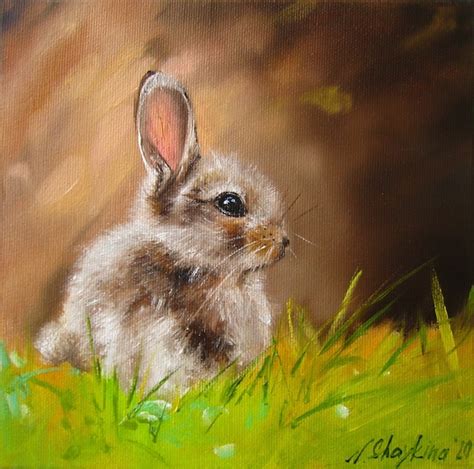 Easter Bunny Painting Original Bunny Art Small Painting - Etsy