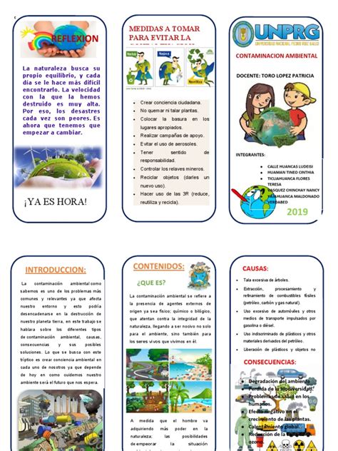 Triptico De Contaminacion Ambiental Descargar Gratis Pdf Contaminación Entorno Natural