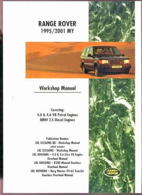 Range Rover 1995 2001 MY Workshop Manual Brooklands Books Ltd UK