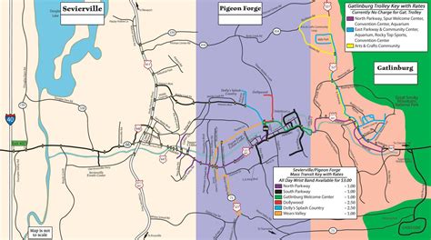 Smoky Mountain Trolley Map Trolley Map Gatlinburg And Pigeon Forge
