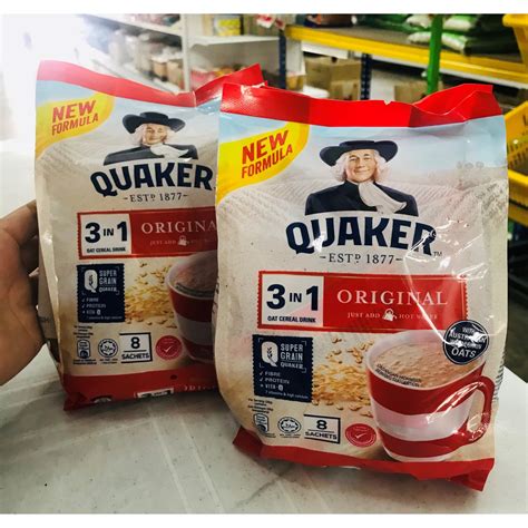 Quaker 3 In 1 Oat Cereal Drink Original 8Sachet 28 G 224g Shopee