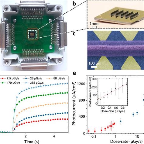 X-ray detector measurements. (a) Photograph of the fully integrated ...