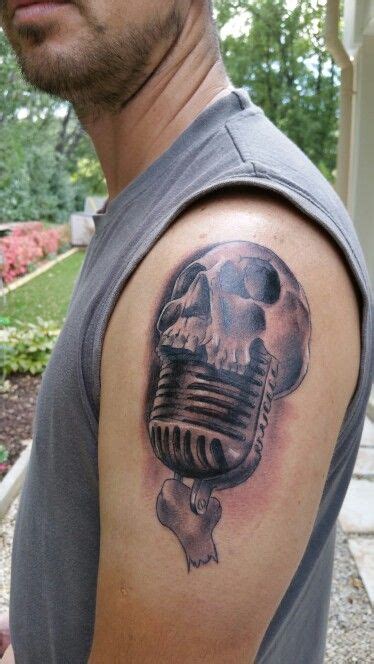 Skull Tattoo Microphone Tattoos Music Tattoo Badass Tattoos